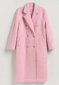 Płaszcz oversize z wełną Reserved różowy damski 729HD-30M