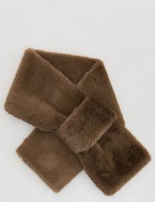 Szalik z imitacji futra Reserved brązowy damski 738FD-88X