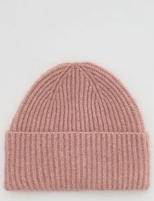 Czapka beanie z domieszką wełny Reserved różowa damska 738FF-39X