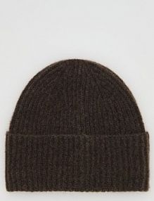 Czapka beanie z domieszką wełny Reserved brązowa damska 738FF-88X