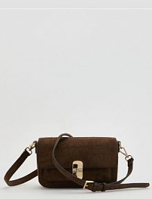 Torebka na ramię z imitacji zamszu Reserved brązowa 748FC-89X