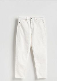 Jeansy mom fit Reserved białe damskie 751FZ-01J