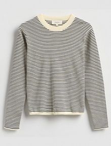 Bawełniany longsleeve w paski Reserved granatowy damski 755GL-59X