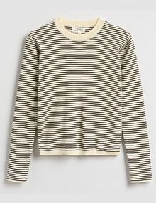 Bawełniany longsleeve w paski Reserved zielony damski 755GL-87X