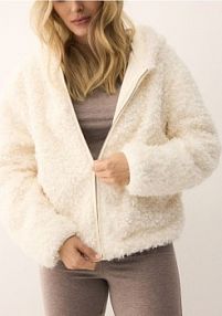 Bluza z imitacji baranka Reserved biała damska 756GA-01X