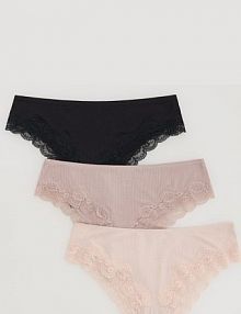 Majtki szorty z koronką 3 pack Reserved czarne damskie 756HQ-99X