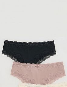 Majtki typu hipster 3 pack Reserved czarne damskie 758HQ-99X