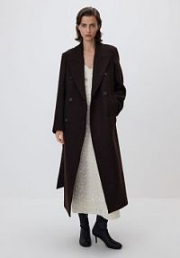 Płaszcz z wełną Manteco Reserved brązowy damski 761HD-89X