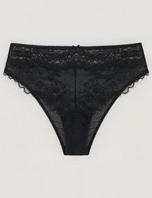 Majtki brazyliany z koronką Reserved czarne damskie 761HQ-99X
