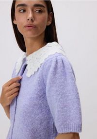 Kardigan z ozdobnym kołnierzem Reserved fioletowy 762IM-04M