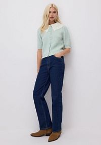 Kardigan z ozdobnym kołnierzem Reserved zielony 762IM-07M