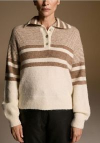 Sweter z kołnierzykiem Reserved biały damski 764GL-01X