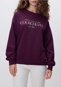 Bluza z haftem Reserved fioletowa damska 766GA-48X