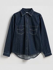 Denimowa koszula Reserved granatowa 774HN-59J