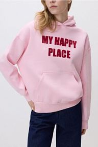 Bluza z napisem Reserved różowa damska 774HS-03X