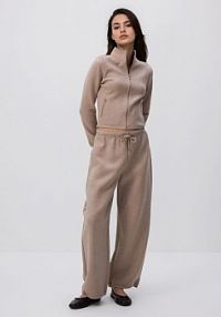 Rozpinana bluza ze stójką Reserved brązowa damska 811GA-84X