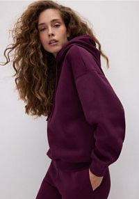 Gładka bluza z bawełną Reserved fioletowa damska 817GA-49X