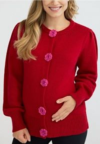 Kardigan z różą Reserved różowy 826HD-03X