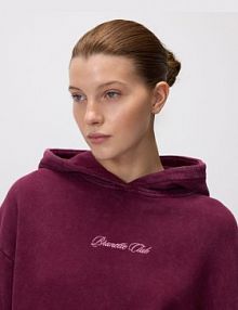 Bawełniana bluza z napisem Reserved fioletowa damska 835GA-49X