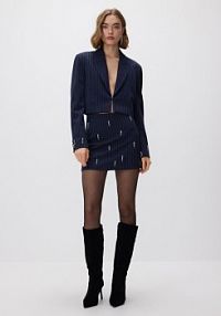 Krótka marynarka z aplikacjami Reserved granatowy 854GA-59X