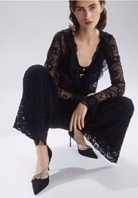 Czółenka z ozdobnymi paskami Reserved czarne 876FE-99X