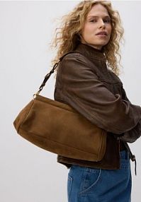 Torebka na ramię z imitacji zamszu Reserved brązowa 893CM-82X