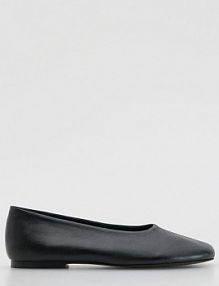 Baleriny z owczej skóry Reserved czarne 918FF-99X