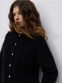 Kardigan z moherem Reserved czarny 925II-99X