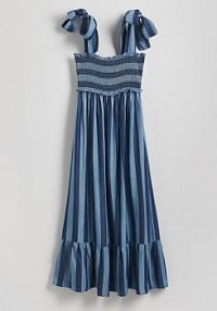 Sukienka z lyocellu Reserved niebieska 9331H-50J