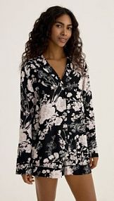 Wzorzysta piżama dwuczęściowa Reserved czarna damska 933EX-99X