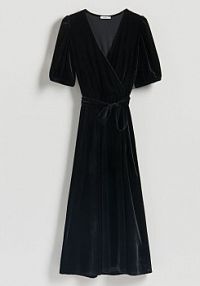 Welurowa sukienka midi Reserved czarna 943GA-99X