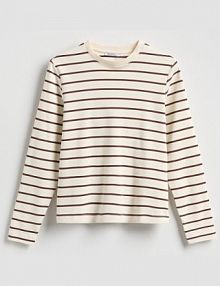 Longsleeve z merceryzowanej bawełny Reserved brązowy damski 9467H-84X