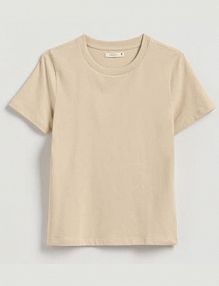 T-shirt regular Reserved beżowy damski 951ED-02X