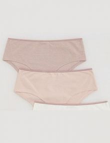 Majtki typu hipster 3 pack Reserved brązowe damskie 961HP-84X