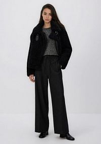 Szerokie spodnie z kantem Reserved szare damskie 965BU-90M