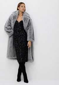 Cekinowa sukienka midi Reserved czarna 965GA-99X