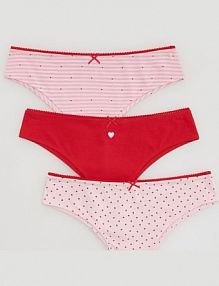 Wzorzyste majtki brazyliany 3 pack Reserved różowe damskie 971HP-03X