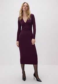 Sukienka z marszczeniem Reserved fioletowa 972GA-49X