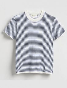 Bawełniany t-shirt w paski Reserved niebieski damski 976EG-55X