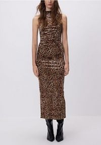 Sukienka midi w panterkę Reserved 977GA-MLC