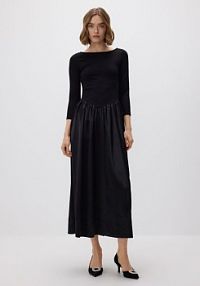 Sukienka z ozdobnym dołem Reserved czarna 979GA-99X