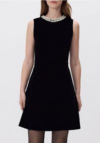 Sukienka mini z ozdobnymi detalami Reserved czarna 982GA-99X