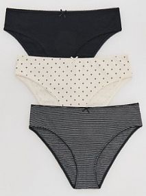 Bawełniane majtki typu figi 3 pack Reserved czarne 990EX-99X