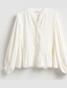 Bluzka z modalem Reserved biała damska UZ021-01X