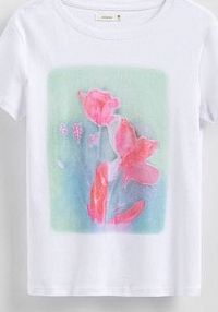 T-shirt z nadrukiem Reserved biały damski WC354-00X