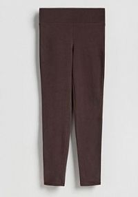 Bawełniane legginsy Reserved brązowe damskie XU706-89X