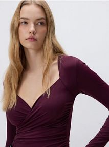 Drapowana bluzka Reserved fioletowa damska YU444-49X