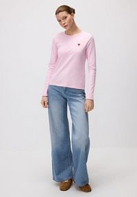 Longsleeve z haftem Reserved różowy damski ZI667-03X