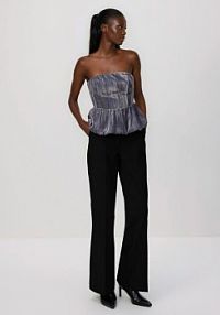 Welurowa bluzka Reserved szara damska ZQ814-90X