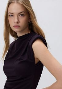 Bluzka z poduszkami na ramionach Reserved fioletowa damska ZQ816-49X